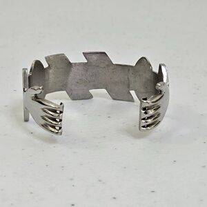 Hands Bracelet Hug‎ Wrap Around Cuff Silver Tone Art Deco Vintage Geometric